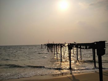 Scenic view of sea at sunset