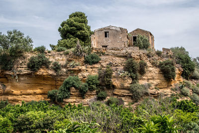 Rock formations on hill