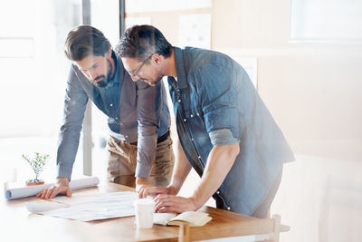 Man working on table