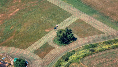 High angle view of agricultural field