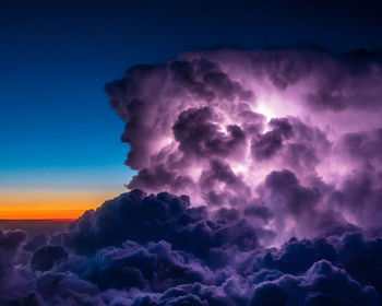 Low angle view of clouds in sky during sunset