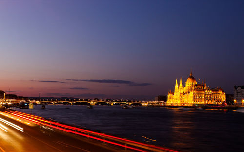 Illuminated city at night