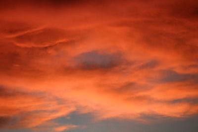 Low angle view of clouds in sky during sunset