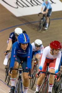 People riding bicycle