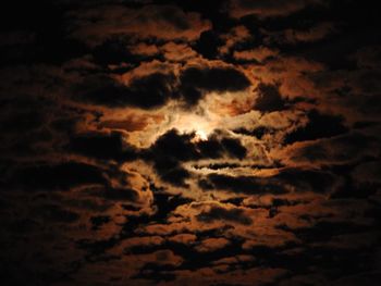 Low angle view of clouds in sky during sunset