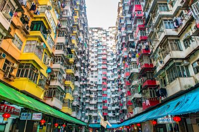 Low angle view of buildings against sky