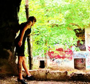 Woman standing in park