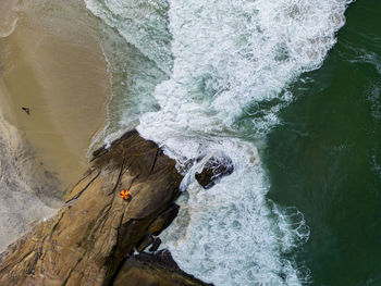 High angle view of beach