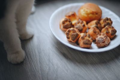 Close-up of food in plate on table