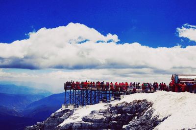 Scenic view of landscape against blue sky