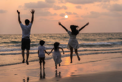 Family enjoying at beach