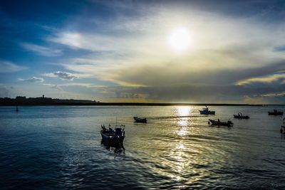 Scenic view of sunset over sea