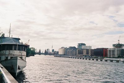 Bridge over river against sky