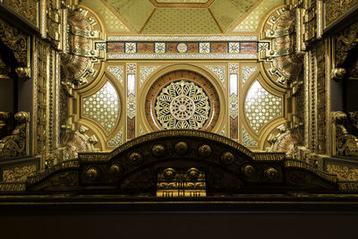 Directly below shot of ceiling in landmark theatre