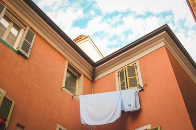 Low angle view of residential building against sky