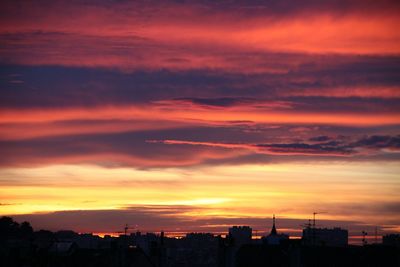Scenic view of dramatic sky at sunset