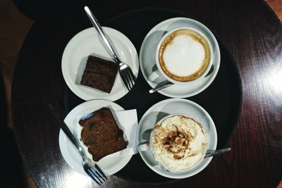 High angle view of food on table