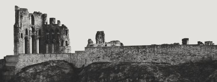Low angle view of church against clear sky