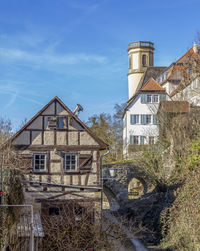 Old building against blue sky