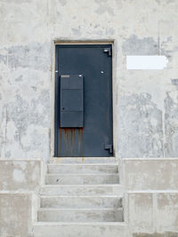 Closed door of old building