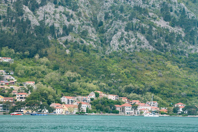 View of townscape by sea