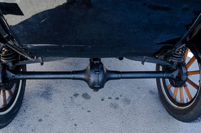 High angle view of bicycle on street