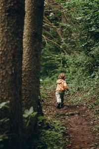 Man walking in forest