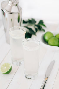 Close-up of drink in glass on table