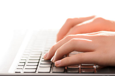 Close-up of person using mobile phone