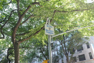 Low angle view of information sign