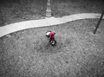 Man walking on road