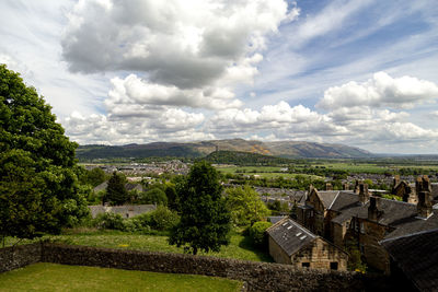 Scenic view of townscape against sky