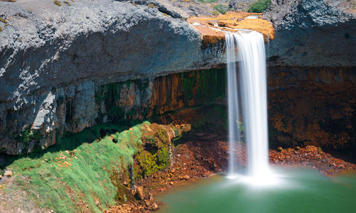 Scenic view of waterfall