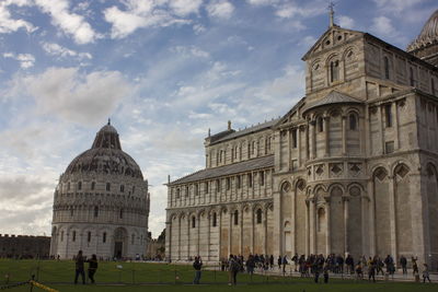 Group of people in front of building