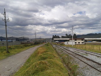 Railroad tracks against sky