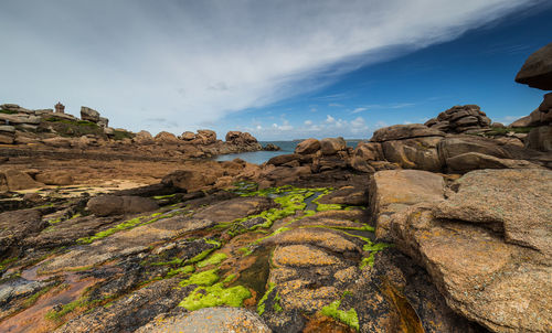 Rock formations against sky