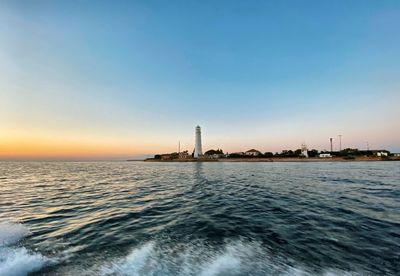 Lighthouse on the sunset