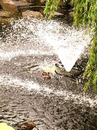 High angle view of flowing water