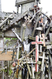 Low angle view of old metal structure