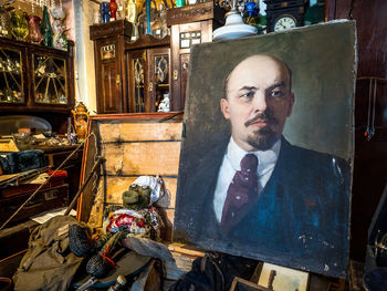 Portrait of man sitting at home