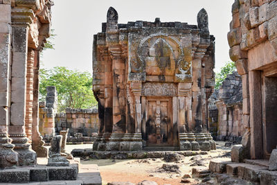 Exterior of temple against building