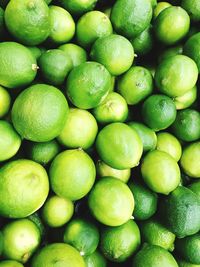 Full frame shot of limes at market for sale