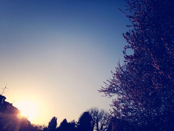 Silhouette of trees against sky at sunset