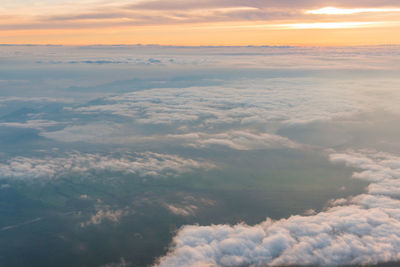 Aerial view of cloudscape during sunset