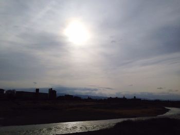 Scenic view of landscape against cloudy sky