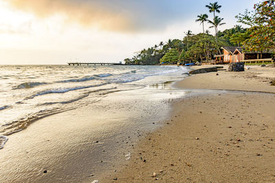 Scenic view of beach against sky