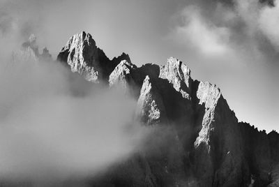 Panoramic view of mountain range against sky