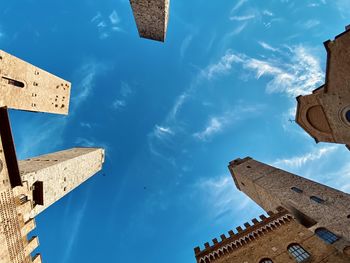 Low angle view of old building against sky