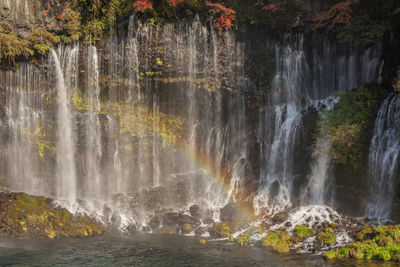 Scenic view of waterfall