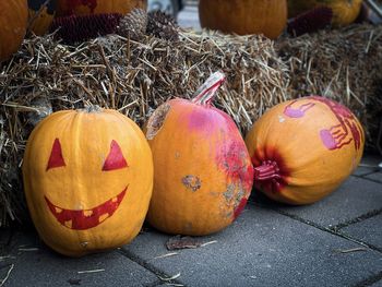 Close-up of pumpkins